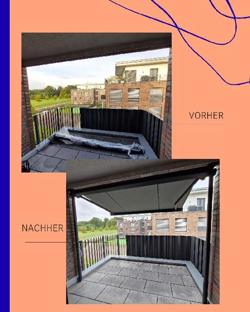 Referenz Klemmmarkise - ganz ohne Bohren | Schnebeck GmbH, Meppen